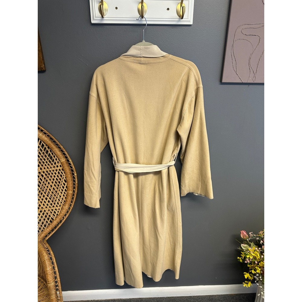 J Crew Robe Camel Cream Knit Long Sleeve Belted Loungewear Women One Size - Picture 6 of 7